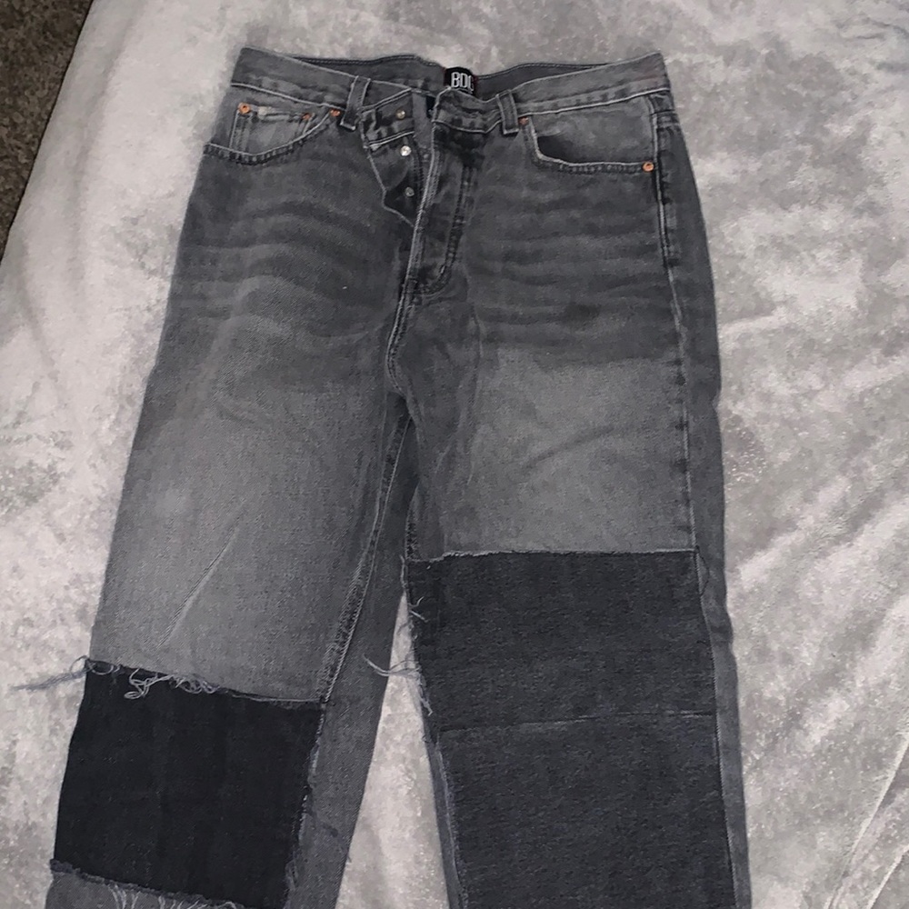 BDG high waisted patched jeans